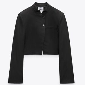 ZARA FITTED CROP BLAZER, SIZE XS | BLACK REF 2010/737